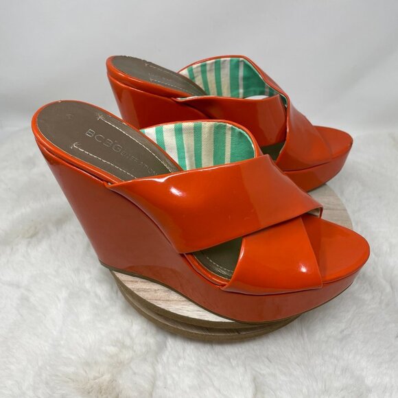 BCBGeneration patent leather orange wedges 6.5 2010 vibes - Picture 3 of 8